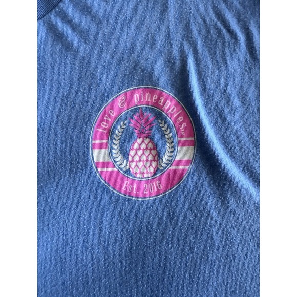 Love & Pineapple Short Sleeve T-shirt X-Large Blue Lake Relax Days EUC - Picture 5 of 8